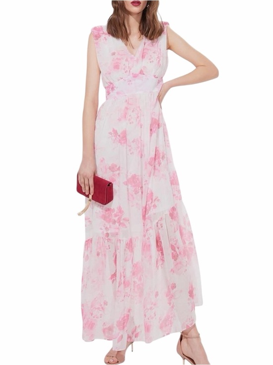 Mohito Dresses & Skirts - Romantic Pink Floral Maxi Dress Cottagecore Chiffon Feminine Size Small